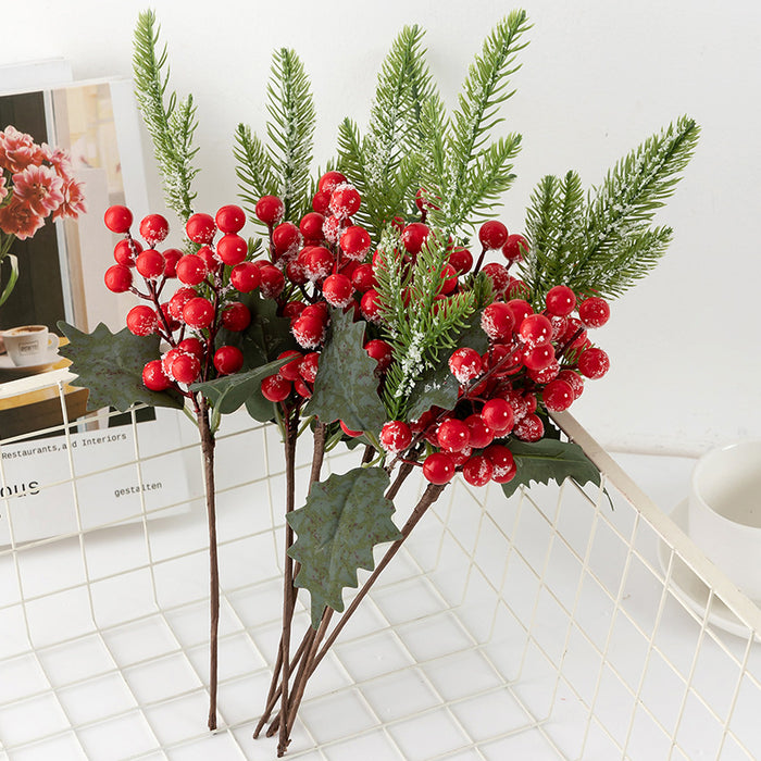 Bulk 3 Styles Holly Berries Stems Picks Xmas Decoration Wholesale