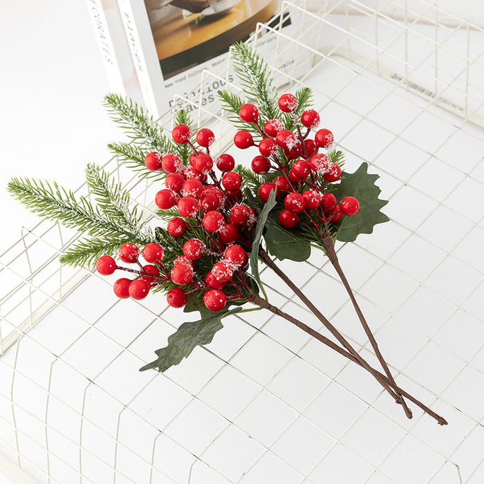 Bulk 3 Styles Holly Berries Stems Picks Xmas Decoration Wholesale