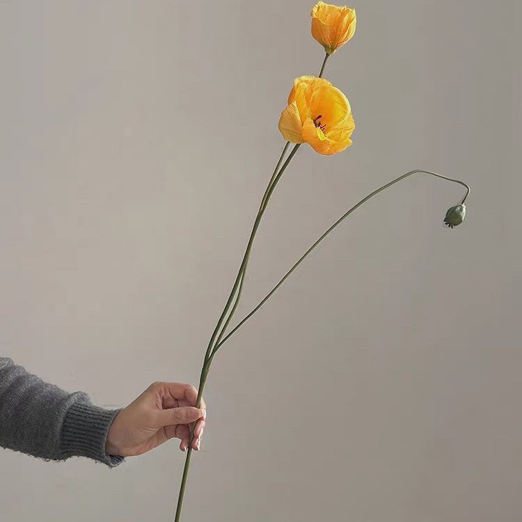 Bulk 2025 Newly Upgraded 23" Silk Poppy Stems for Autumn Decor Wholesale