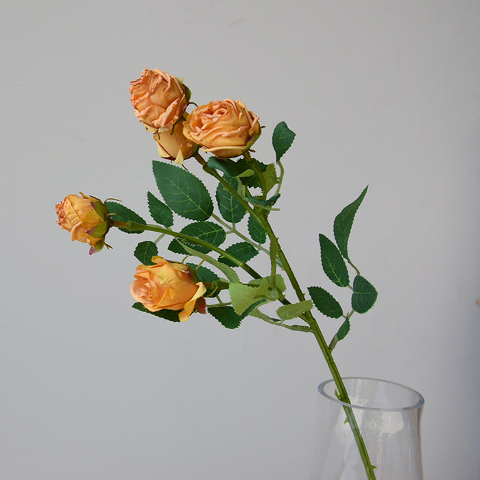 Bulk 17.3" Lifelike Artificial Mini Roses with Burnt Edge for Home Decor, Wedding Centerpieces, DIY Crafts Wholesale