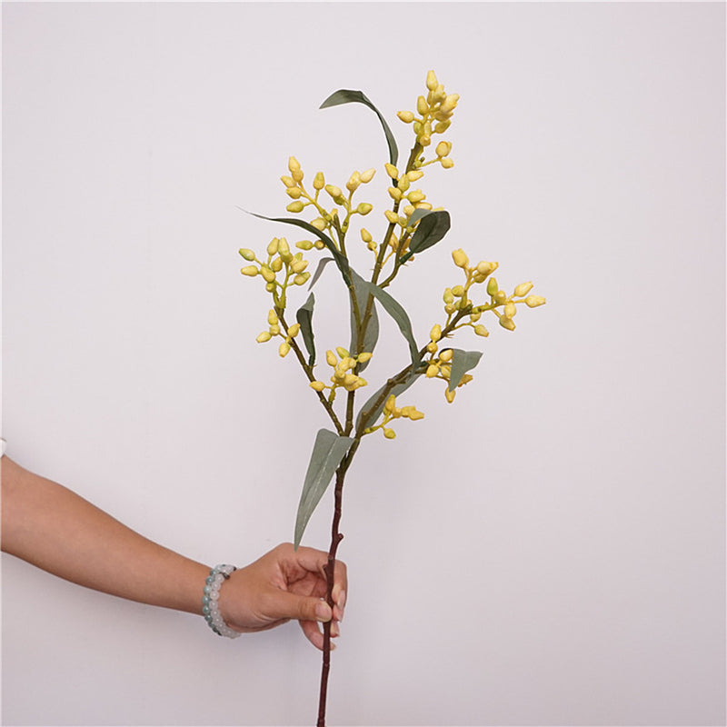 Premium 21" Realistic Eucalyptus Fruit Branches - Lifelike Floral Arrangements for Weddings & Home Decor