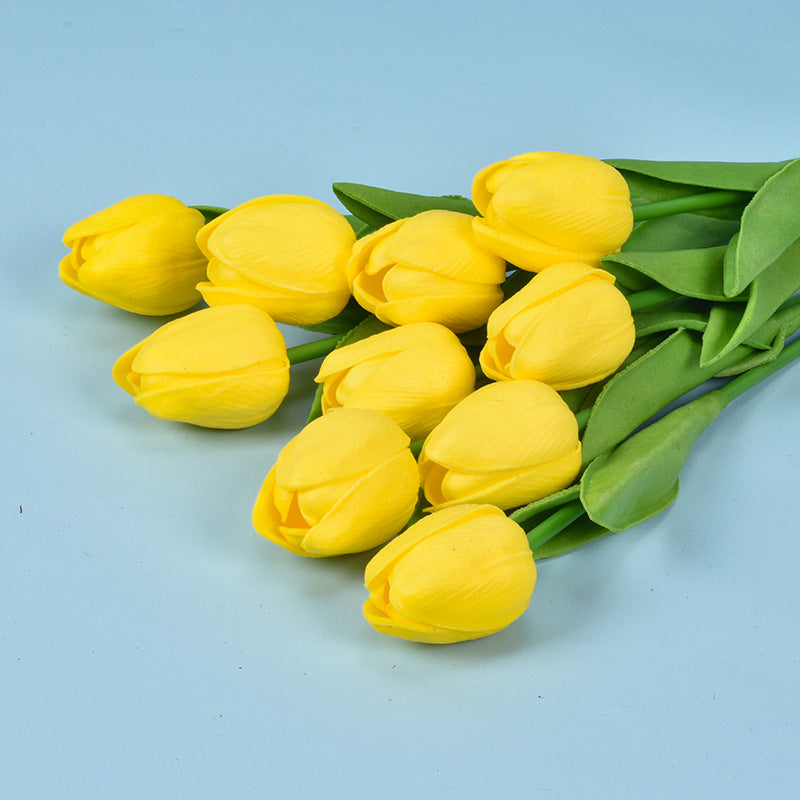 Bulk Clearance 20pcs 13.5" Artificial Tulip Stems Bouquet Soft Latex Tulips for Spring Decor