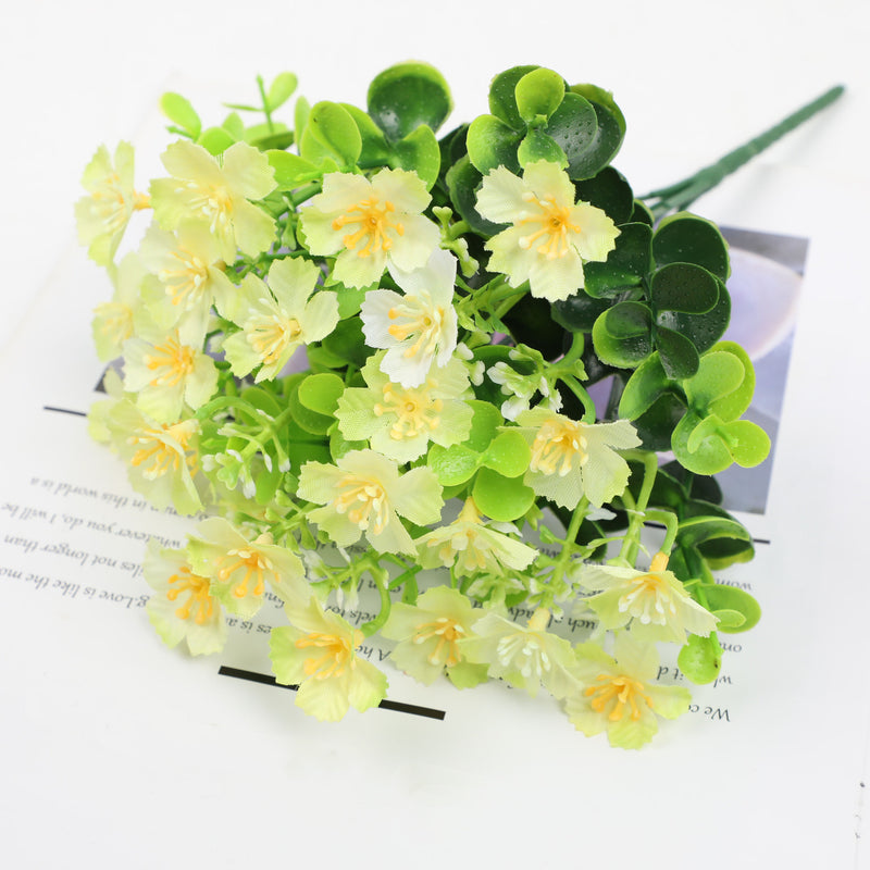 Flores artificiales a granel de 10 ", Oxalis para exteriores, resistentes a los rayos UV, plantas falsas para exteriores, venta al por mayor 