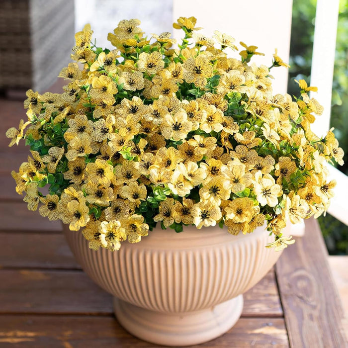 Bulk 20 Bundles Artificial Flowers for Outdoor Fake Plants Spring Fall Decorations for Home Wholesale