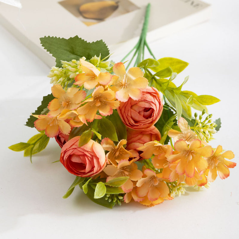 Bulk 11.5" Small Peony Buds Bush with Wildflowers Bouquet Wedding Flowers Wholesale