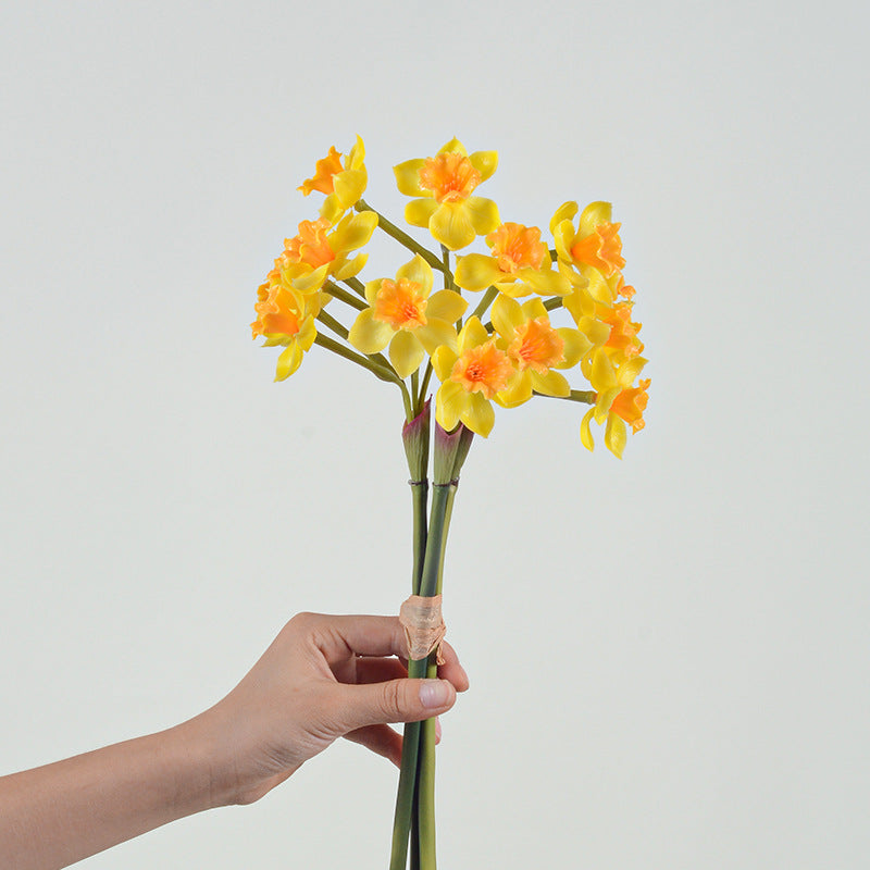 Premium 20" Real Touch Daffodil - Lifelike Floral Arrangements for Weddings & Home Decor