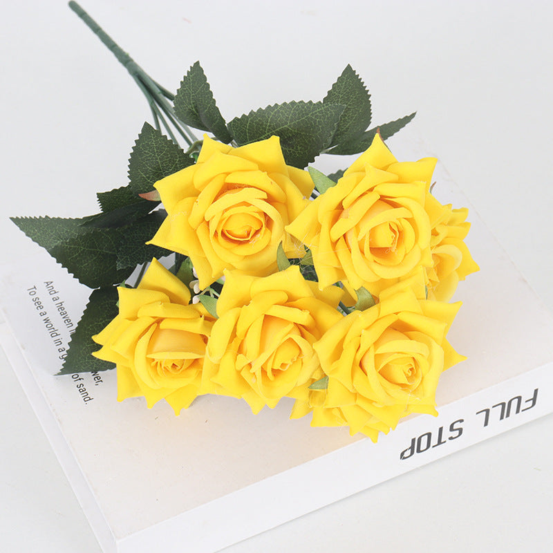 Bulk 11 Colors 14" Blooming Velvet Rose Bush Stems Velvet Artificial Flowers Wholesale