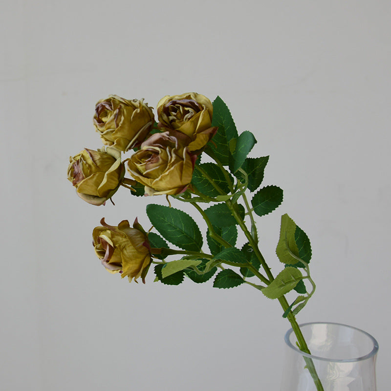 Bulk 17.3" Lifelike Artificial Mini Roses with Burnt Edge for Home Decor, Wedding Centerpieces, DIY Crafts Wholesale