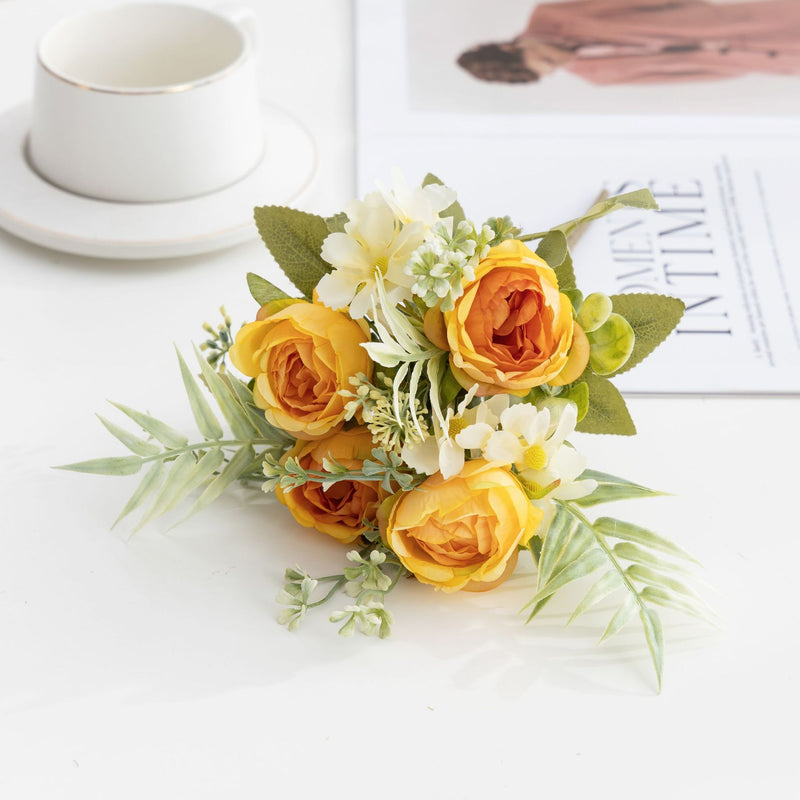 Bulk 12.6" Small Peony Mixed Flowers Bouquet Silk Flowers Artificial Wholesale