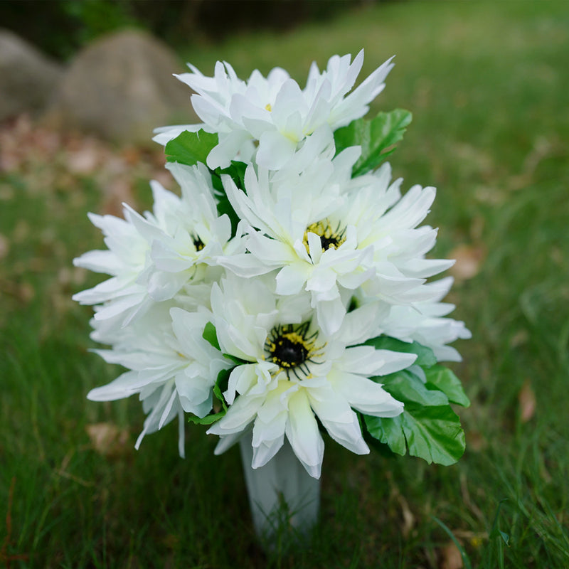 Fleurs de cimetière exclusives en vrac Bouquets de chrysanthèmes de chrysanthèmes dans un vase Fleurs artificielles pour tombes et arrangements commémoratifs Vente en gros