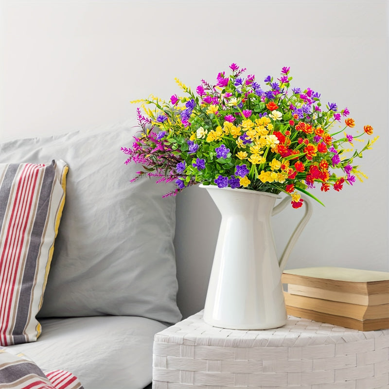 Clearance Bulk 16 Bundles Mixed Outdoors Plastic Plants Artificial Flowers UV Resistant Wholesale