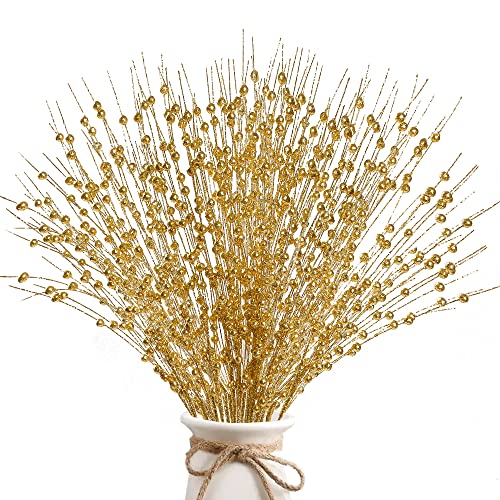 Bulk 10 Bundles 17" Artificial Glitter Holy Berry Stems Christmas Picks Wholesale