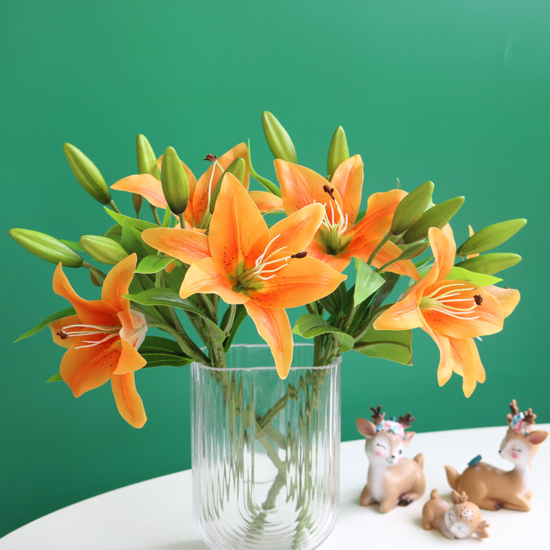 Bulk 14" Oriental Lilies Stems Real Touch Flowers Table Centerpieces Arrangements Wholesale