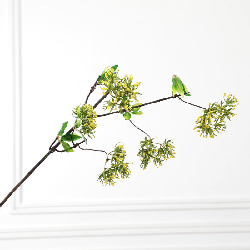 Fleurs artificielles en vrac Branches de cerisier des neiges idylliques 22 pouces Décoration de la maison Fausses fleurs Plantes vertes en gros