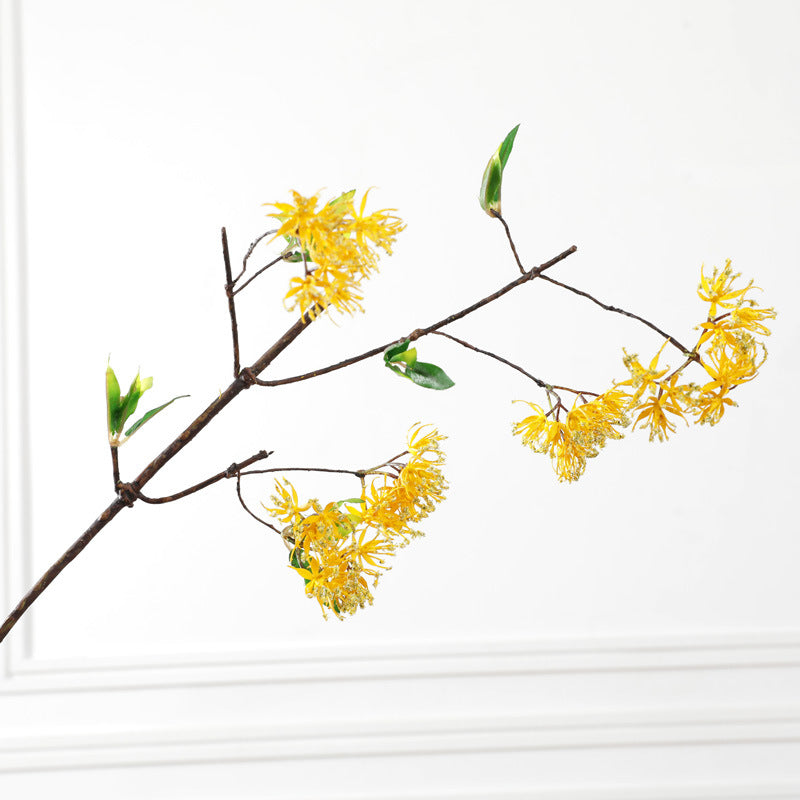 Fleurs artificielles en vrac Branches de cerisier des neiges idylliques 22 pouces Décoration de la maison Fausses fleurs Plantes vertes en gros