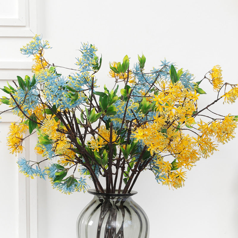 Fleurs artificielles en vrac Branches de cerisier des neiges idylliques 22 pouces Décoration de la maison Fausses fleurs Plantes vertes en gros