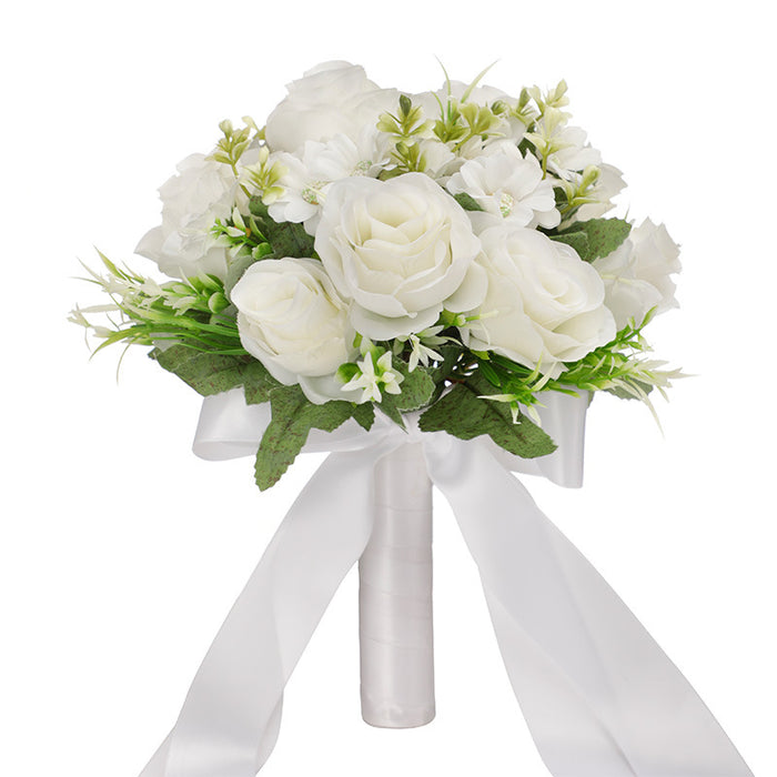 Bulk Bridesmaid Bouquet White and Champagne Wedding Bouquets Wholesale