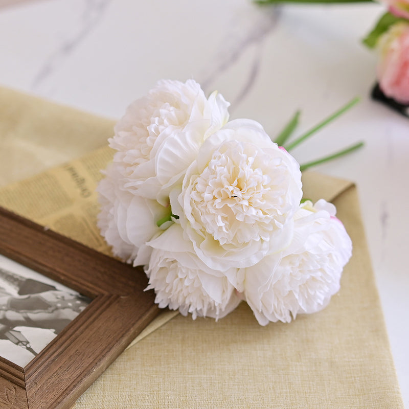 Bulk 11.8" Faux Peonies Bouquets Peony Artificial Silk Flowers Wholesale