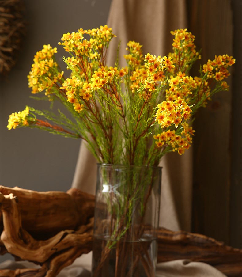 Tige de fleur de cire en vrac de 31 pouces Chamelaucium Uncinatum Fleurs artificielles en gros 