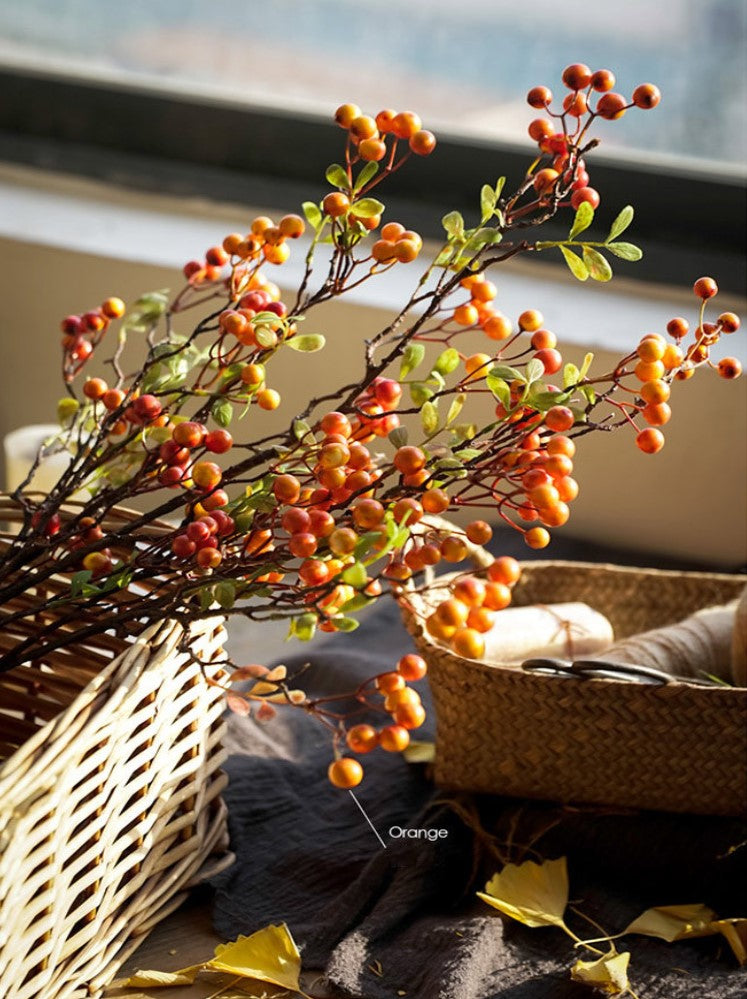 Branches de baies artificielles en vrac de 27 pouces pour arrangements floraux de Noël en gros