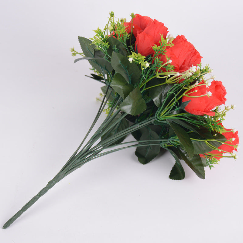 Bulk 14" Rose Buds Bush Mixed Flowers Artificial Wholesale