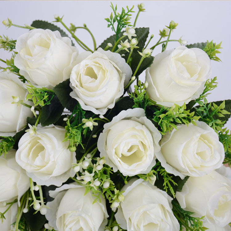 Bulk 14" Rose Buds Bush Mixed Flowers Artificial Wholesale