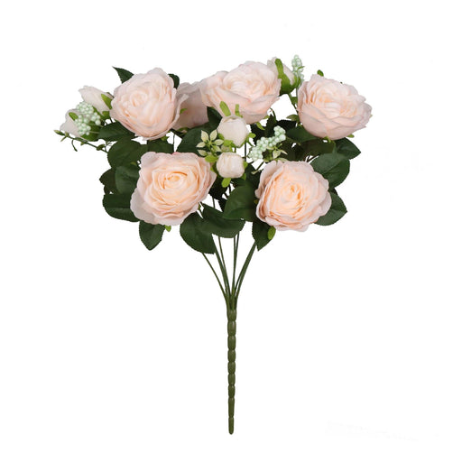 1 Bush 11 Inch Faux Flowers Roses Bouquet with Buds - Artificialmerch