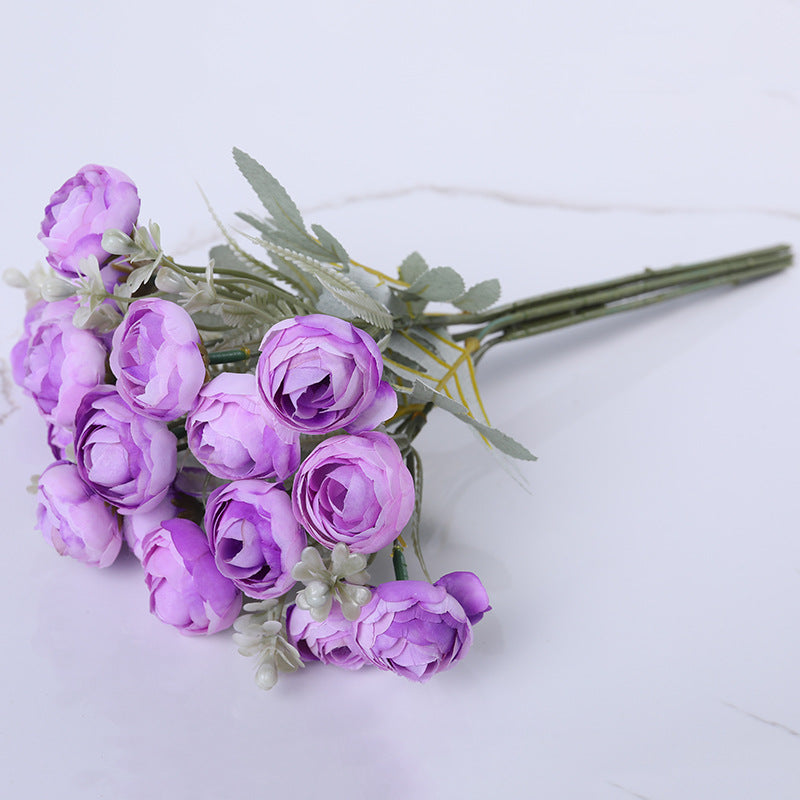 Venta al por mayor de arbustos de peonías de flores artificiales de 12 "a granel