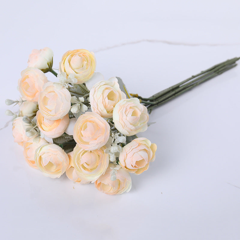 Venta al por mayor de arbustos de peonías de flores artificiales de 12 "a granel