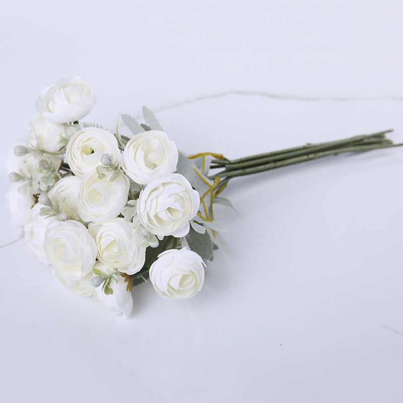 Venta al por mayor de arbustos de peonías de flores artificiales de 12 "a granel