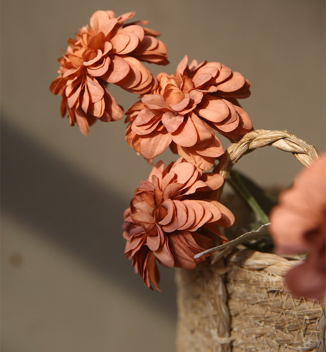 Flores artificiales a granel de 23 "con tallo de dalia, colores de otoño, arreglos florales de otoño, venta al por mayor 