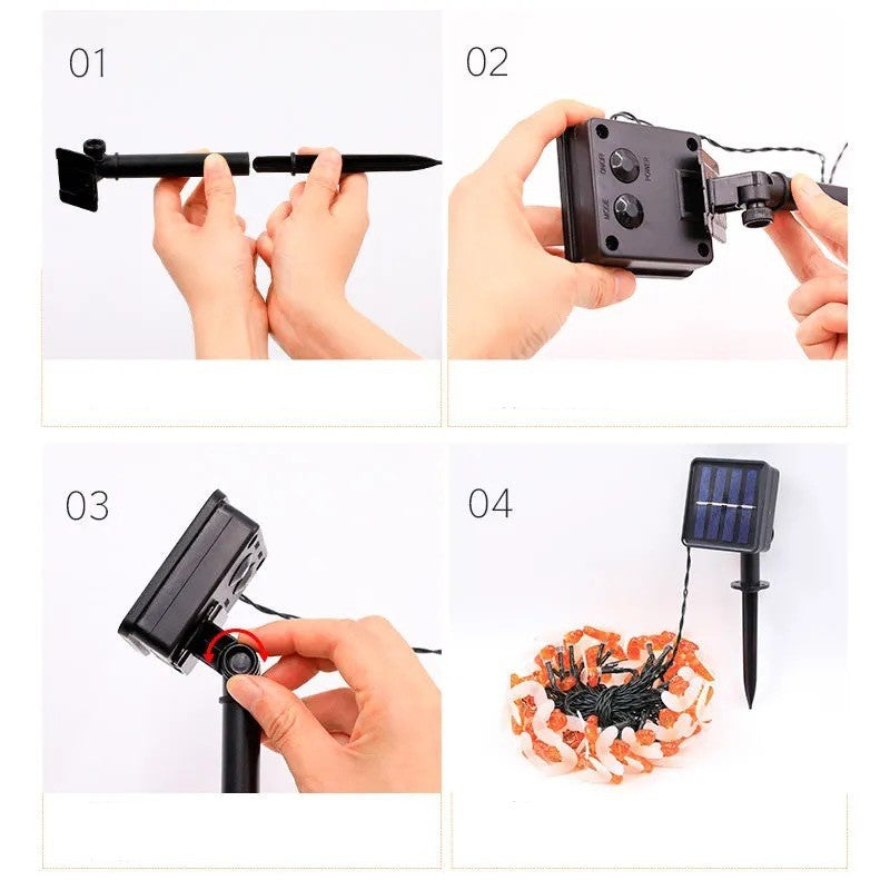 Guirnalda de abejas a granel, luces LED de energía Solar, decoración navideña, venta al por mayor 