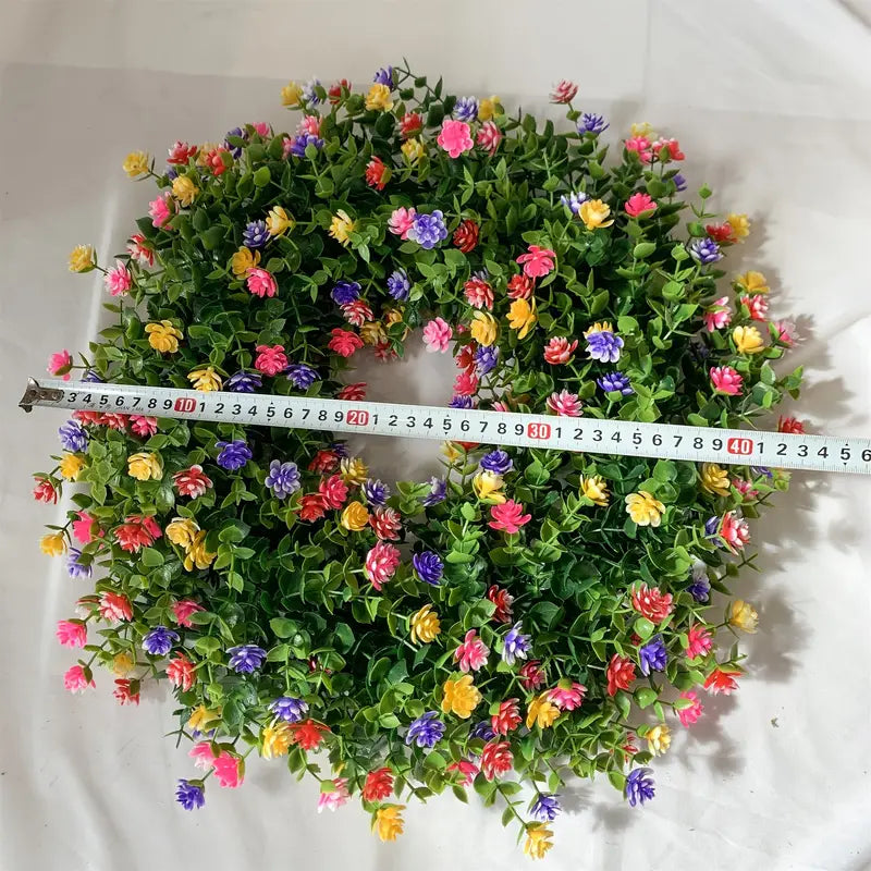 Bulk 17" Artificial Flower Boxwood Wreath Green Summer Wreath Wholesale