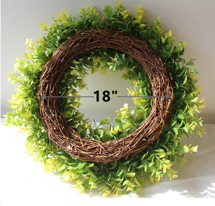 Bulk 18" Artificial Boxwood Wreath UV Resistant for Front Door Wholesale