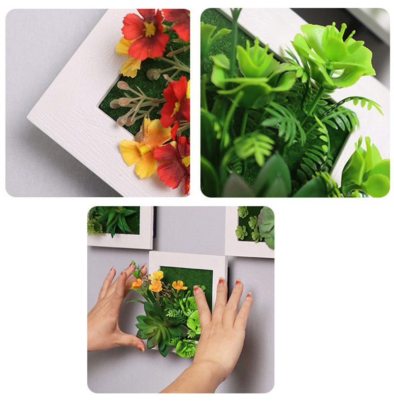 Bulk Artificial Plant Frame Hanging Succulent Wall Photo Frame Wholesale