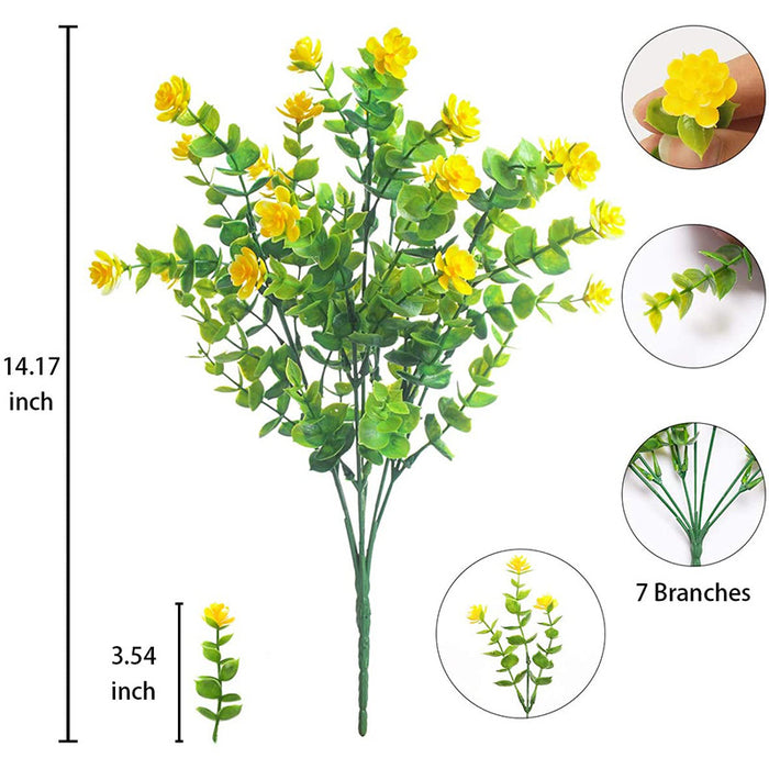 Bulk 8Pcs Artificial Greenery Plants Flowers UV Resistant Shrubs for Outdoors Hanging Planters Autumn Flowers Wholesale