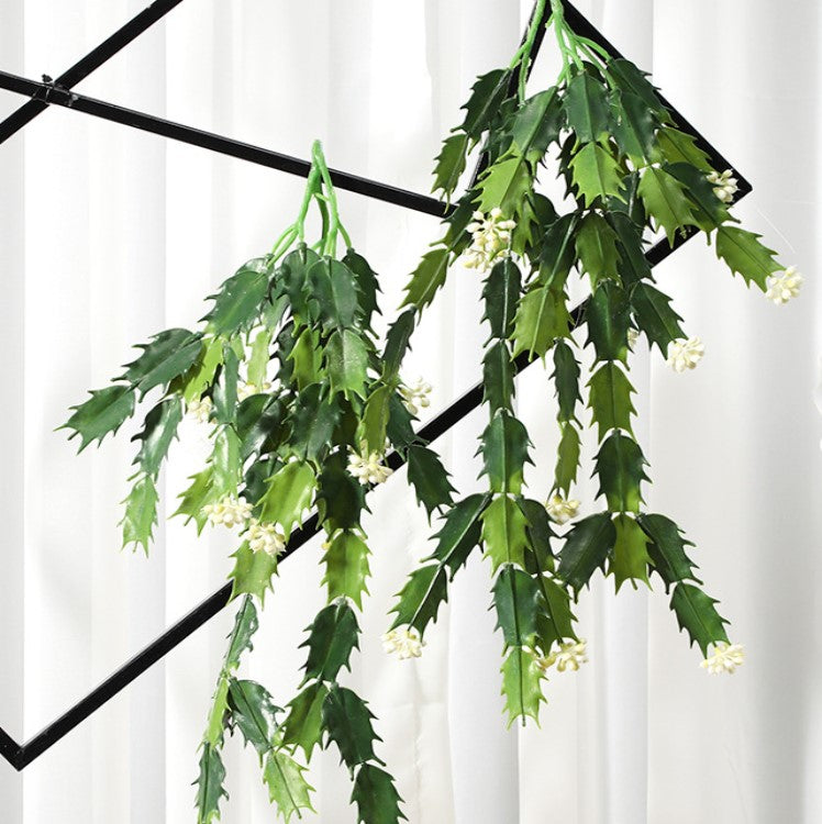 Wholesale Artificial Crab Cactus Thanksgiving Cactus Schlumbergera Bush Hanging Decoration 21 Inch