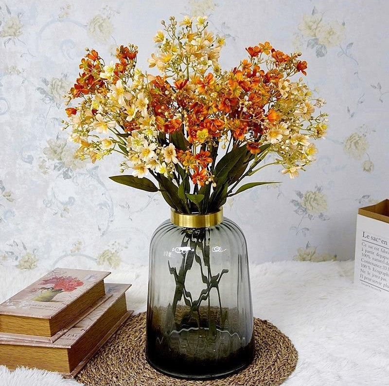 Daphné artificielle en vrac Odora rétro automne rustique cottage fleur d'automne avec tige de feuillage 27 pouces en gros 