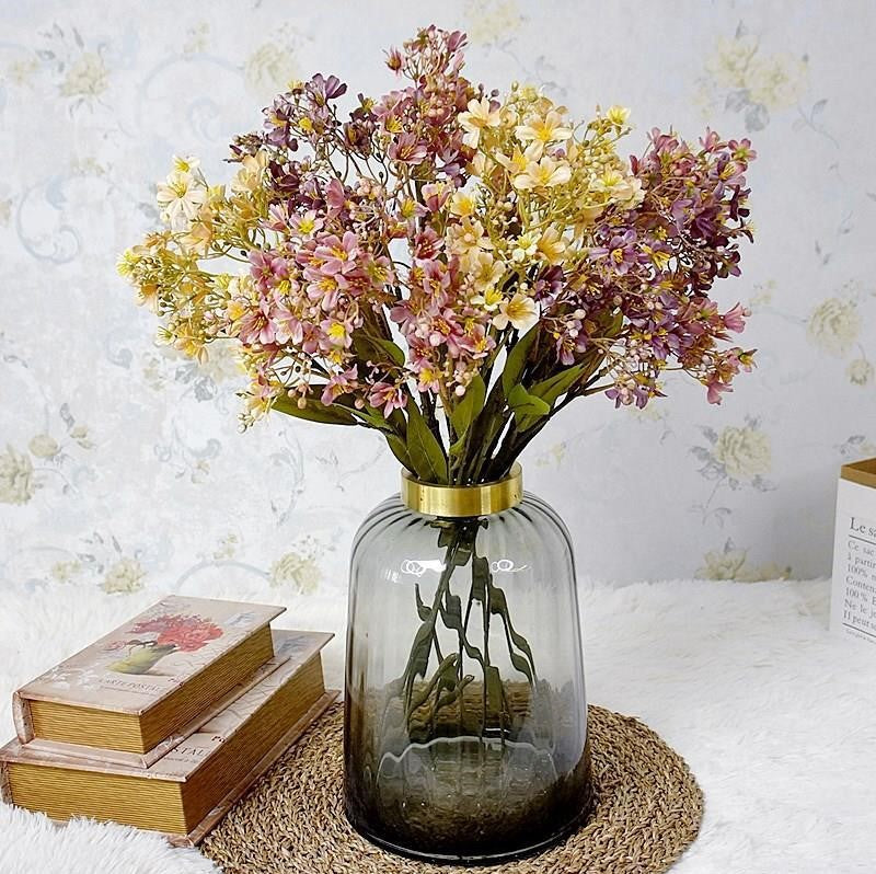 Daphné artificielle en vrac Odora rétro automne rustique cottage fleur d'automne avec tige de feuillage 27 pouces en gros 