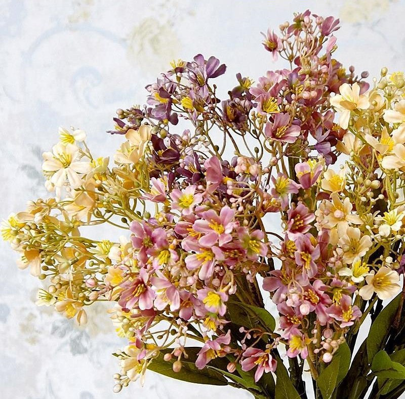 Daphné artificielle en vrac Odora rétro automne rustique cottage fleur d'automne avec tige de feuillage 27 pouces en gros 
