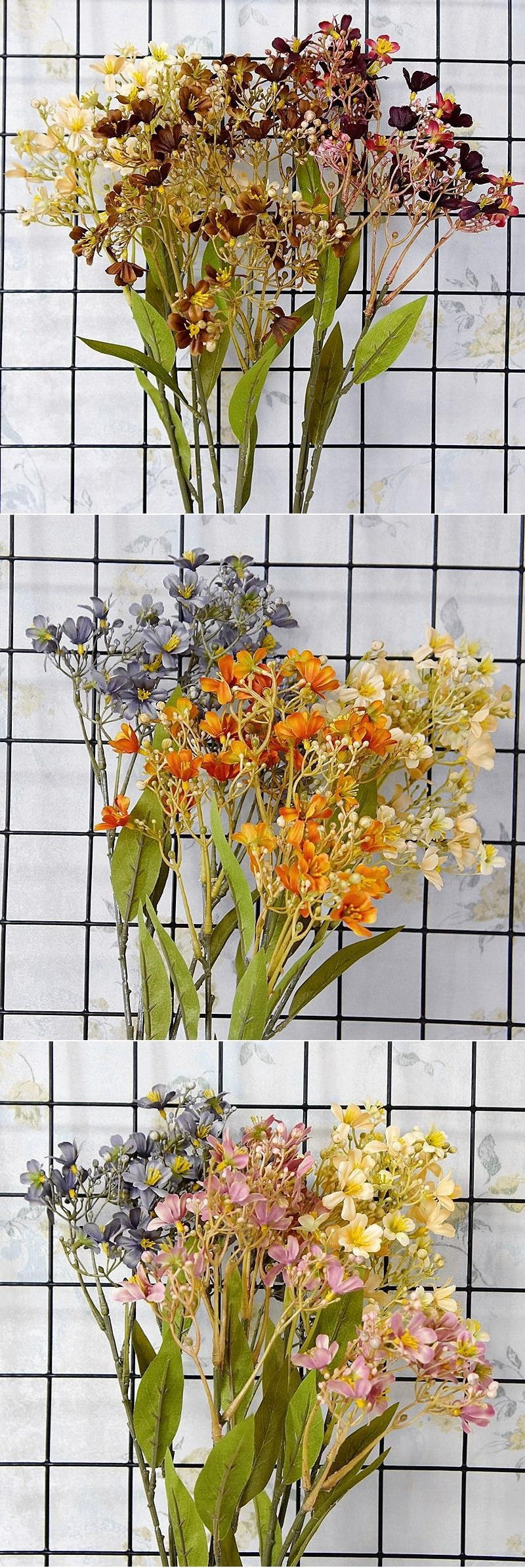 Daphné artificielle en vrac Odora rétro automne rustique cottage fleur d'automne avec tige de feuillage 27 pouces en gros 