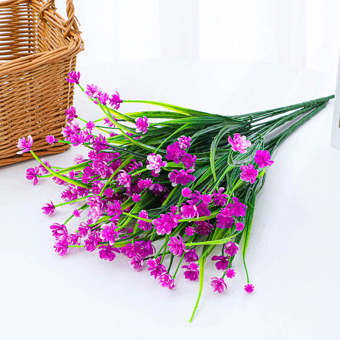Bulk 8 Bundles Artificial Flowers for Outdoors Plastic UV Resistant Shrubs Plants for Garden Wedding Farmhouse Indoor Outdoor Decor Wholesale