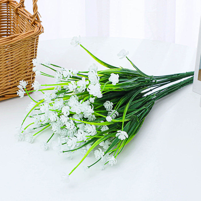 Bulk 8 Bundles Artificial Flowers for Outdoors Plastic UV Resistant Shrubs Plants for Garden Wedding Farmhouse Indoor Outdoor Decor Wholesale