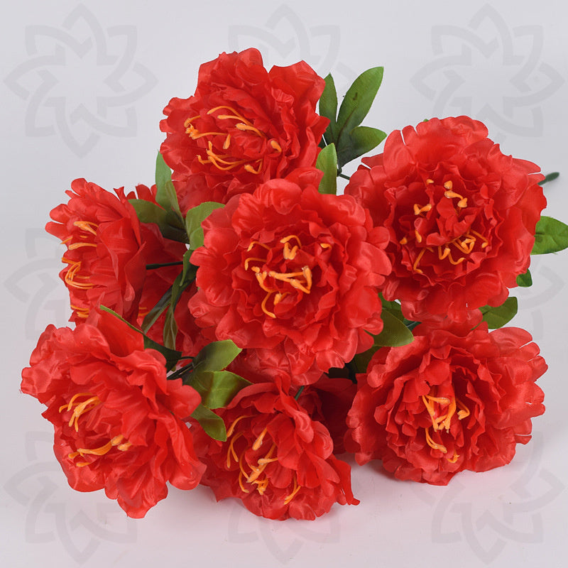 Bulk 19 inches Tall Peony Bush Artificial Cemetery Flowers Wholesale