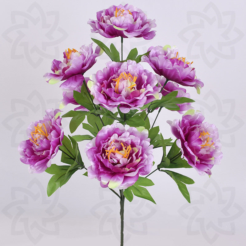 Bulk 19 inches Tall Peony Bush Artificial Cemetery Flowers Wholesale