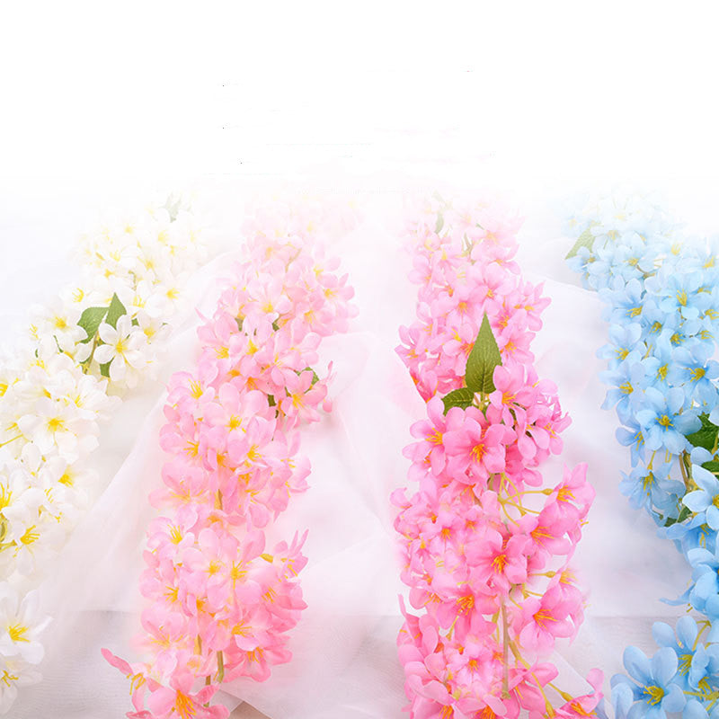 Bulk 70 "primavera colgante flor vides guirnalda jazmín flores de seda al por mayor