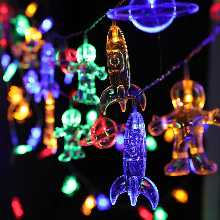 9.84 Feet 20 LED String Light Astronaut Spaceship Rocket Outer Space Room Decor