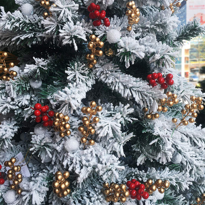 Paquete de 20 ramas de tallos de bayas artificiales a granel para decoraciones de árboles de Navidad al por mayor