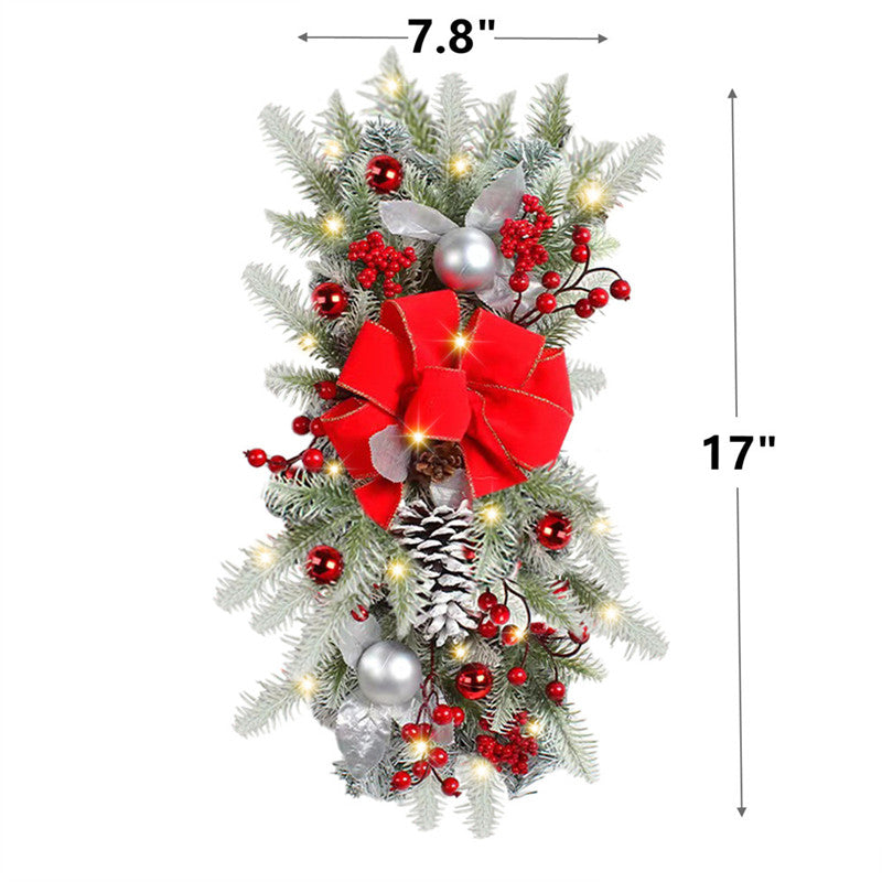Bulk Led Christmas Hanging Garland and 20 Pcs Poinsettias Artificial Christmas Flowers with Clips Wholesale
