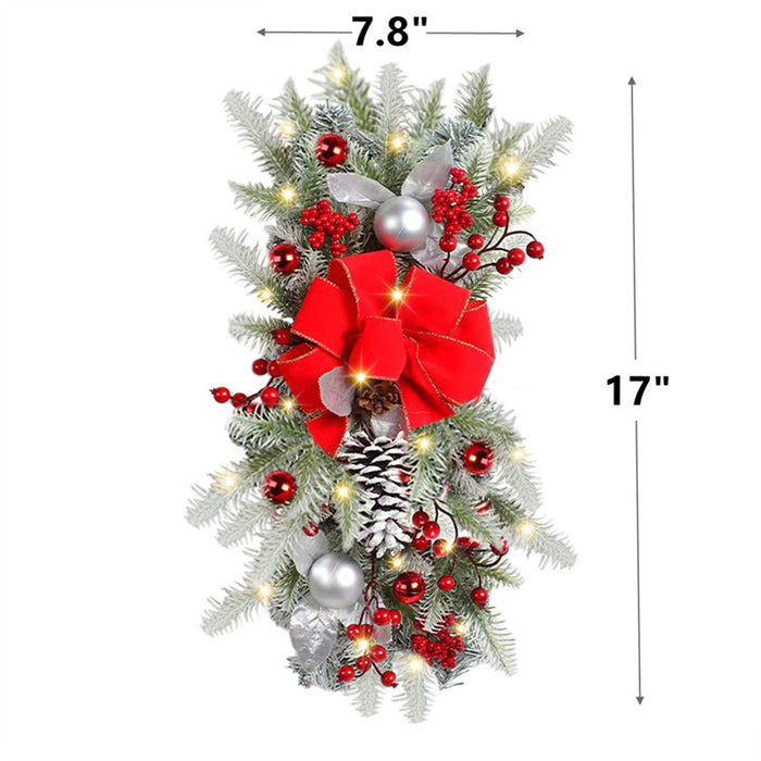 Bulk Led Christmas Hanging Garland and 20 Pcs Poinsettias Artificial Christmas Flowers with Clips Wholesale
